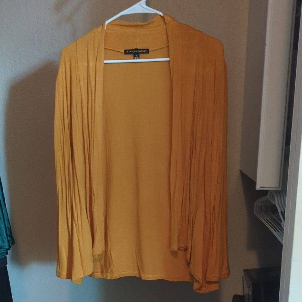 Yellow Open Front Cardigan